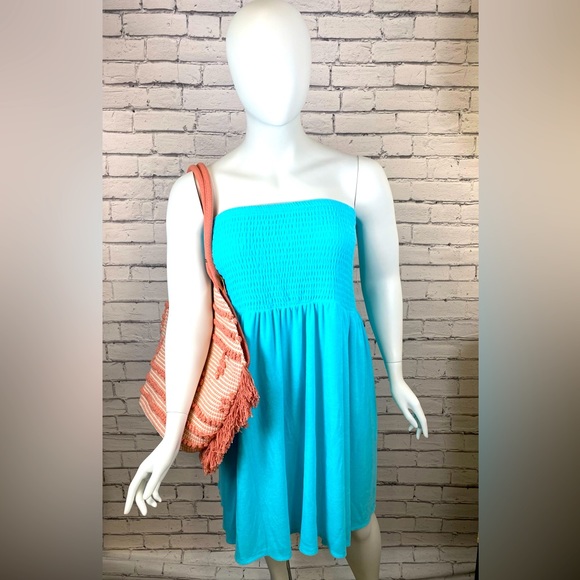 NWT Torrid Blue Beach Coverup Smocked Dress size 5x - Picture 1 of 8